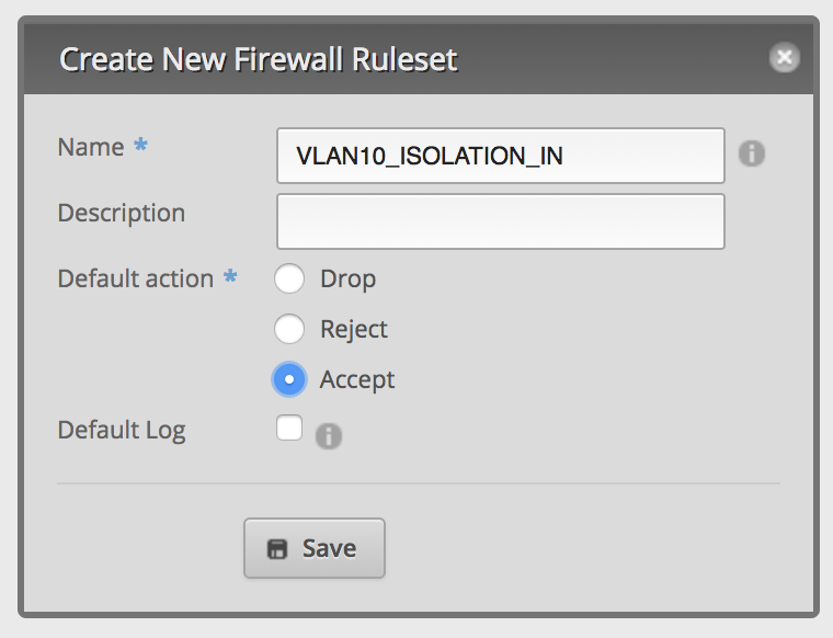 Create Firewall Ruleset IN