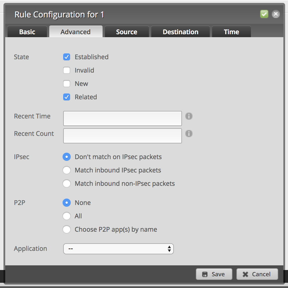 Create Firewall IN Rule 1 Advanced