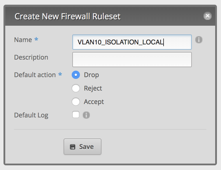 Create Firewall Ruleset LOCAL