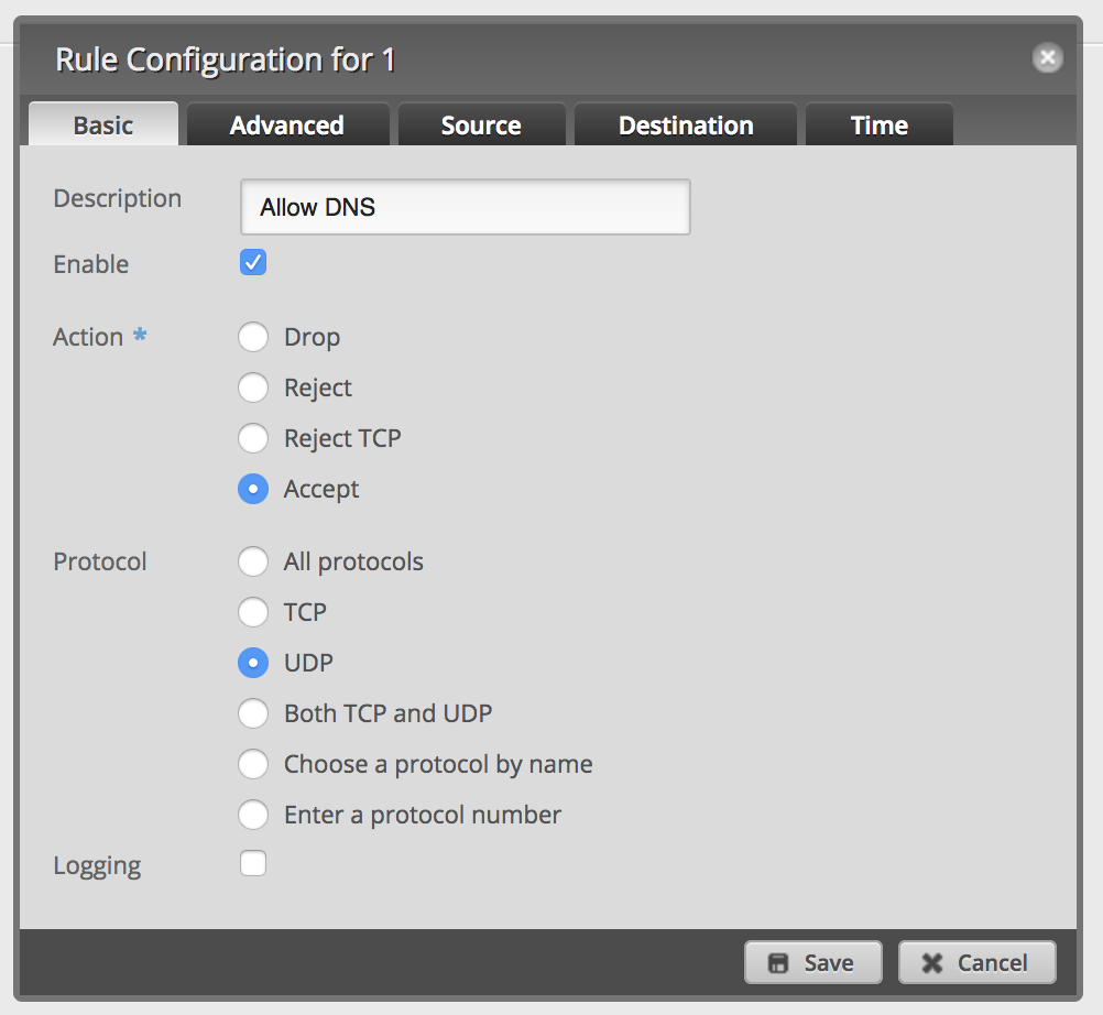 Create Firewall LOCAL Rule 1 Basic